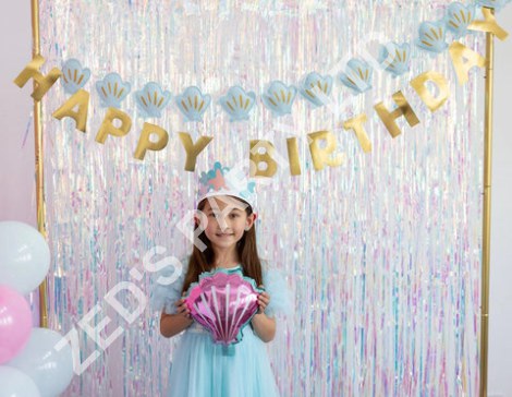 Mermaid Party Decorations - Happy Birthday Puffy Felt Banner - My Minds Eye Party UK Banners Mermaid Happy Birthday Puffy Felt Banner