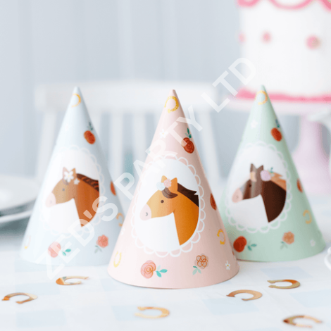 Horse Party Hats x 6 - Horse Party Supplies Party Hats Horse Party Hats x 6