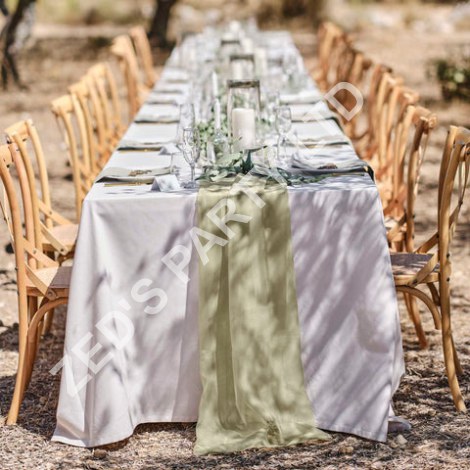 Sage Green Baby Shower table runner