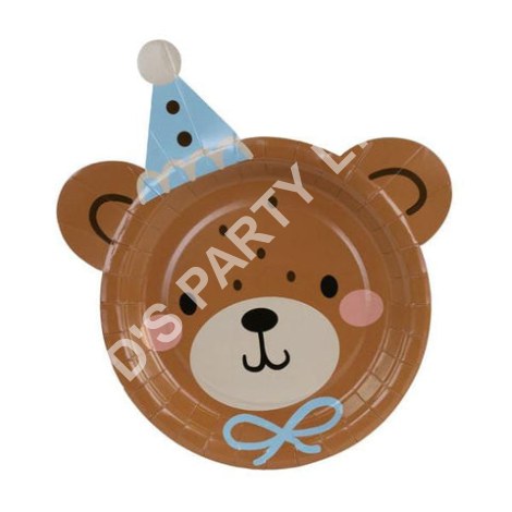 Teddy Bear Party Plates x 6 - 1st Birthday Party Supplies Disposable Plates Teddy Bear Party Plates x 6
