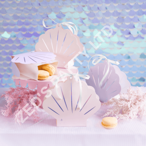 Mermaid Party Seashell Boxes x 4 - Mermaid Party Decorations party box Mermaid Party Seashell Boxes x 4