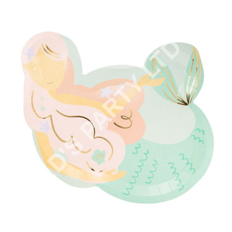 Mermaid Party Mermaid Shaped Paper Plates x 8 - Mermaid Party Supplies - My Mind's Eye Disposable Plates Mermaid Party Mermaid Shaped Paper Plates x 8