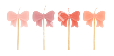 Pink Bow Birthday Cake Candles