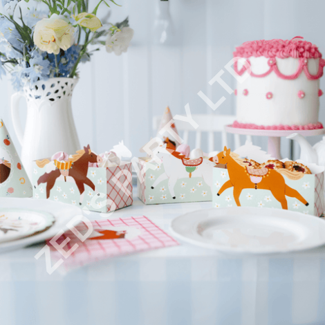 Horse Party Snack Boxes - Set of 3 - Horse Theme Decorations party box Horse Party Snack Boxes - Set of 3