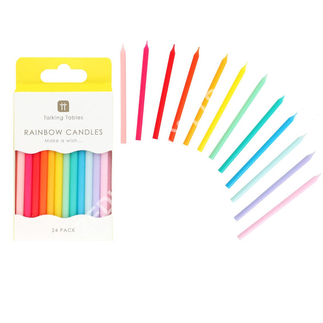 Rainbow Birthday Cake Candles - 24 Pack
