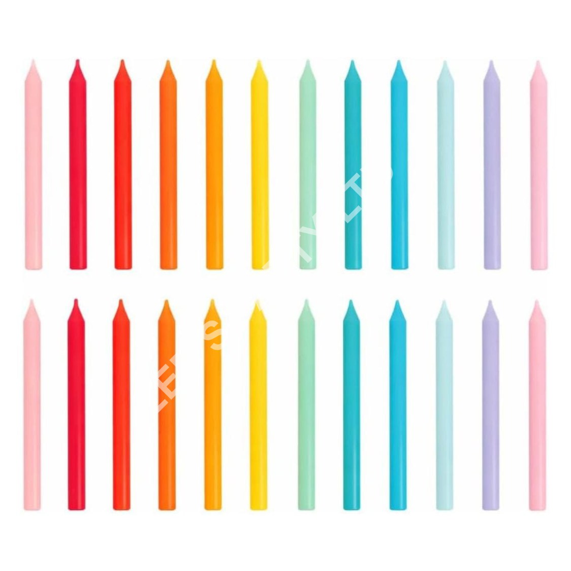 Rainbow Birthday Cake Candles - 24 Pack - Image 3