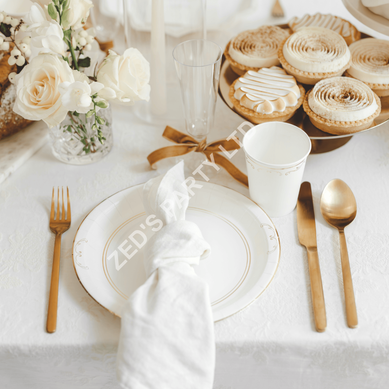 White Lace Style Large Paper Plates x 6 - Image 5
