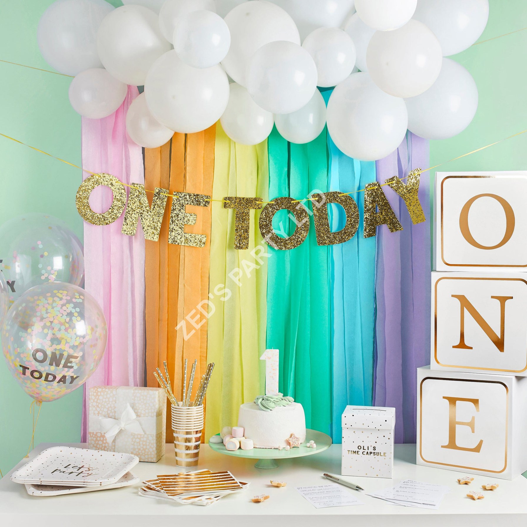 Rainbow Cloud Balloon Backdrop Kit - Image 3