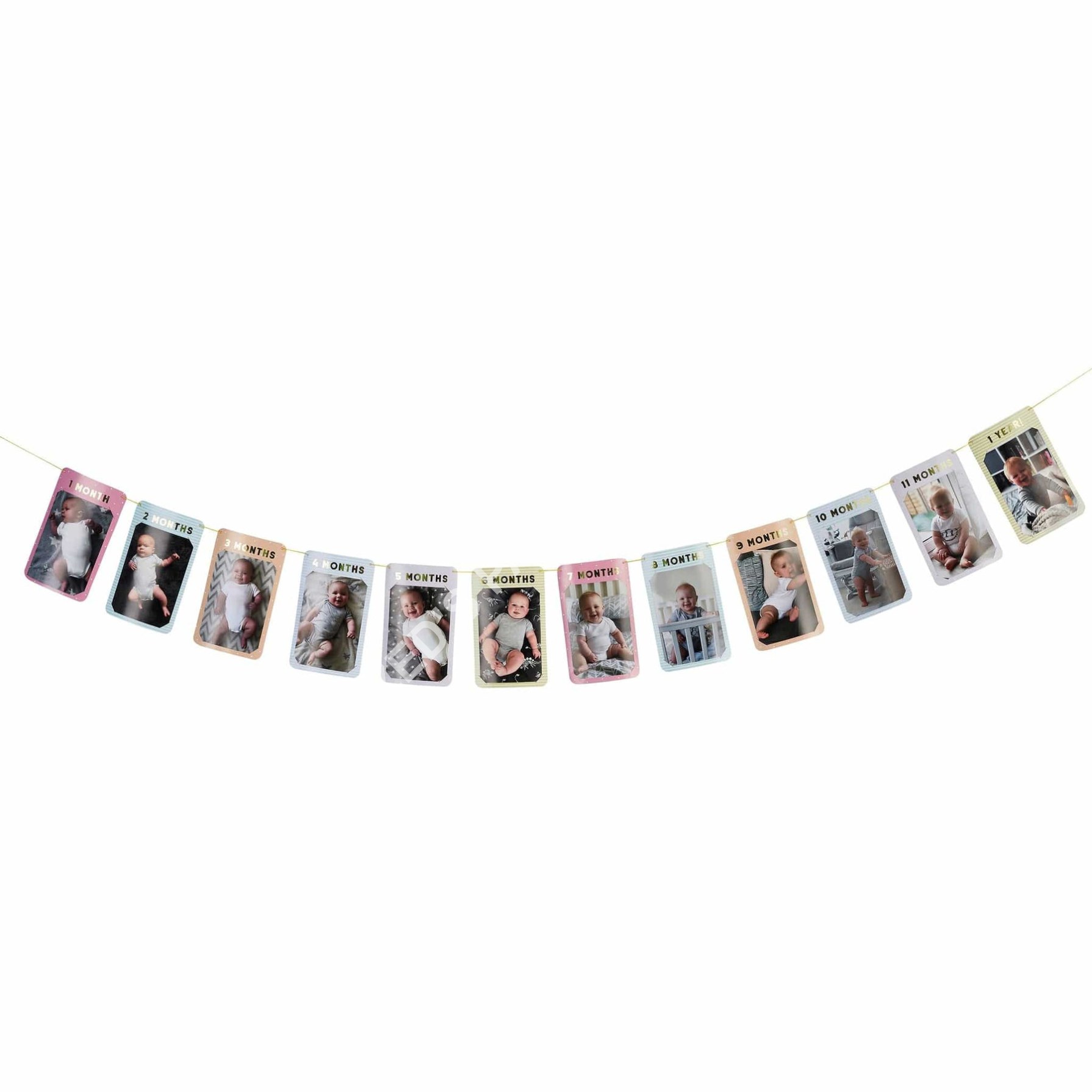 1st Birthday Milestone Photo Bunting - Image 4