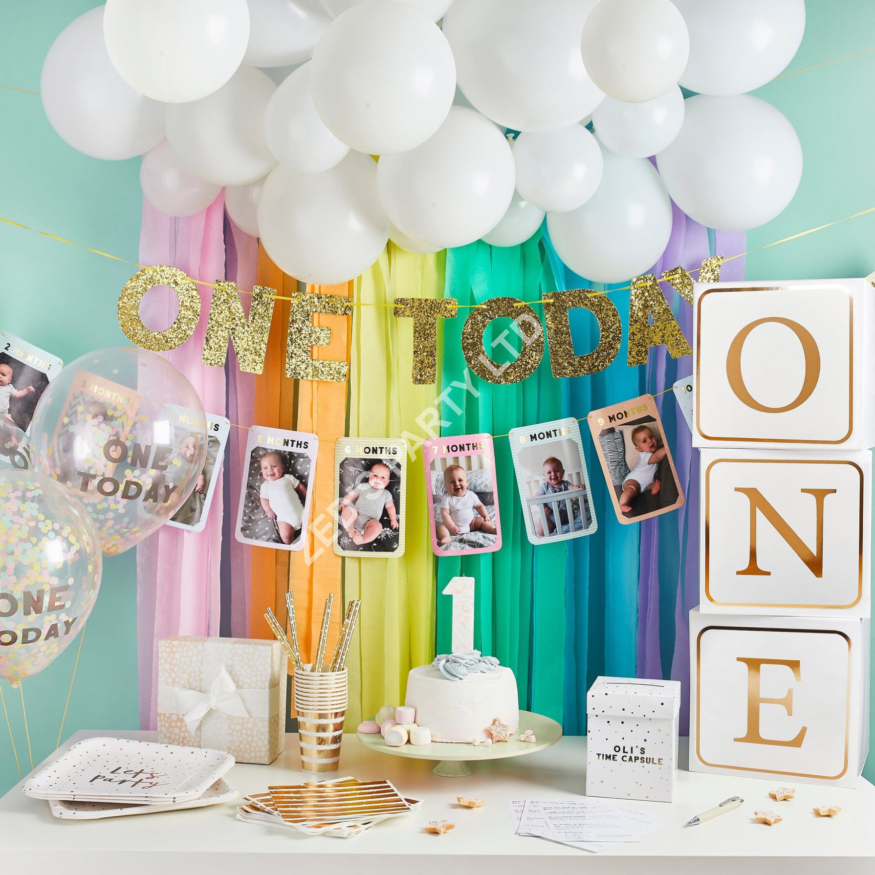 1st Birthday Milestone Photo Bunting - Image 5