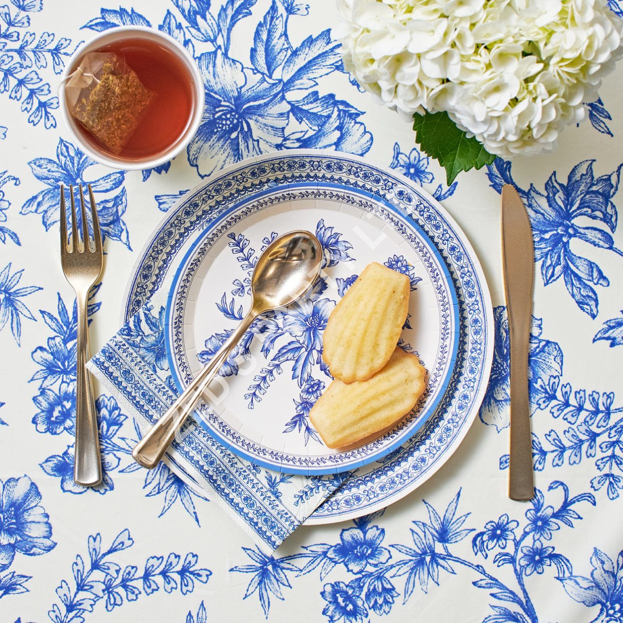 Blue French Toile Large Napkins x 25