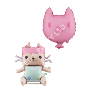 Gabby's Dollhouse Baby Box and Cat Foil Balloons