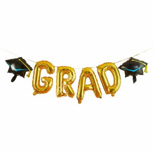 Gold 'GRAD' Foil Balloon Garland