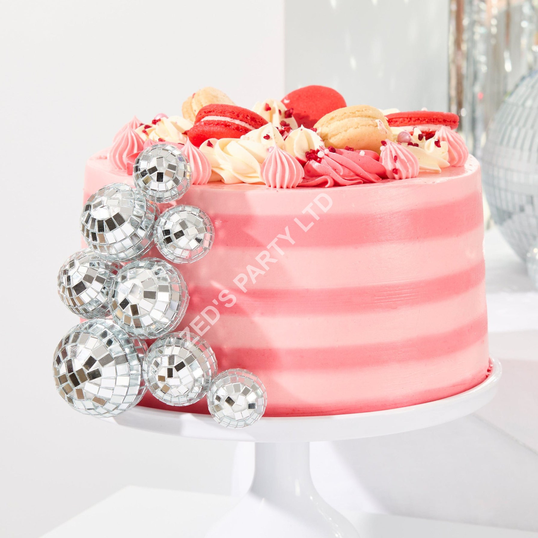 Silver Disco Ball Cake Decorations – Pack of 8 - Image 3