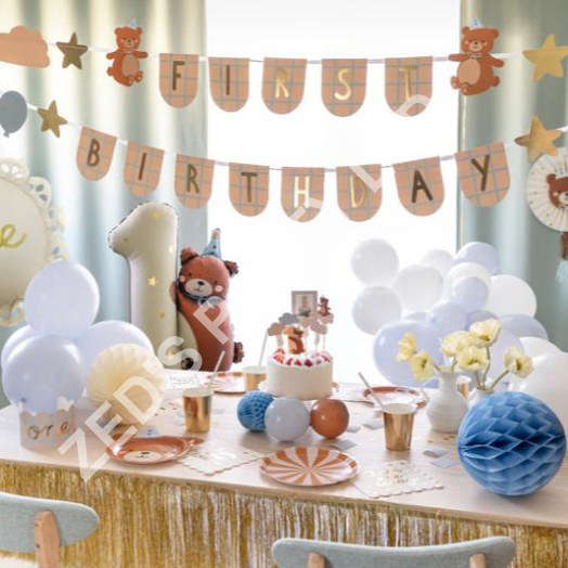 Teddy Bear 1st Birthday Cake Toppers x 5 - Image 4
