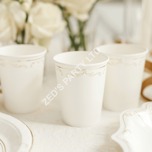 White Lace Style Paper Cups x 6